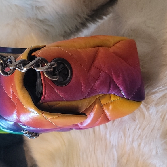 💕Kurt Geiger Large Kensington Ombre Rainbow❤🧡💛💚💙💜Leather Bag💕 - Picture 10 of 15